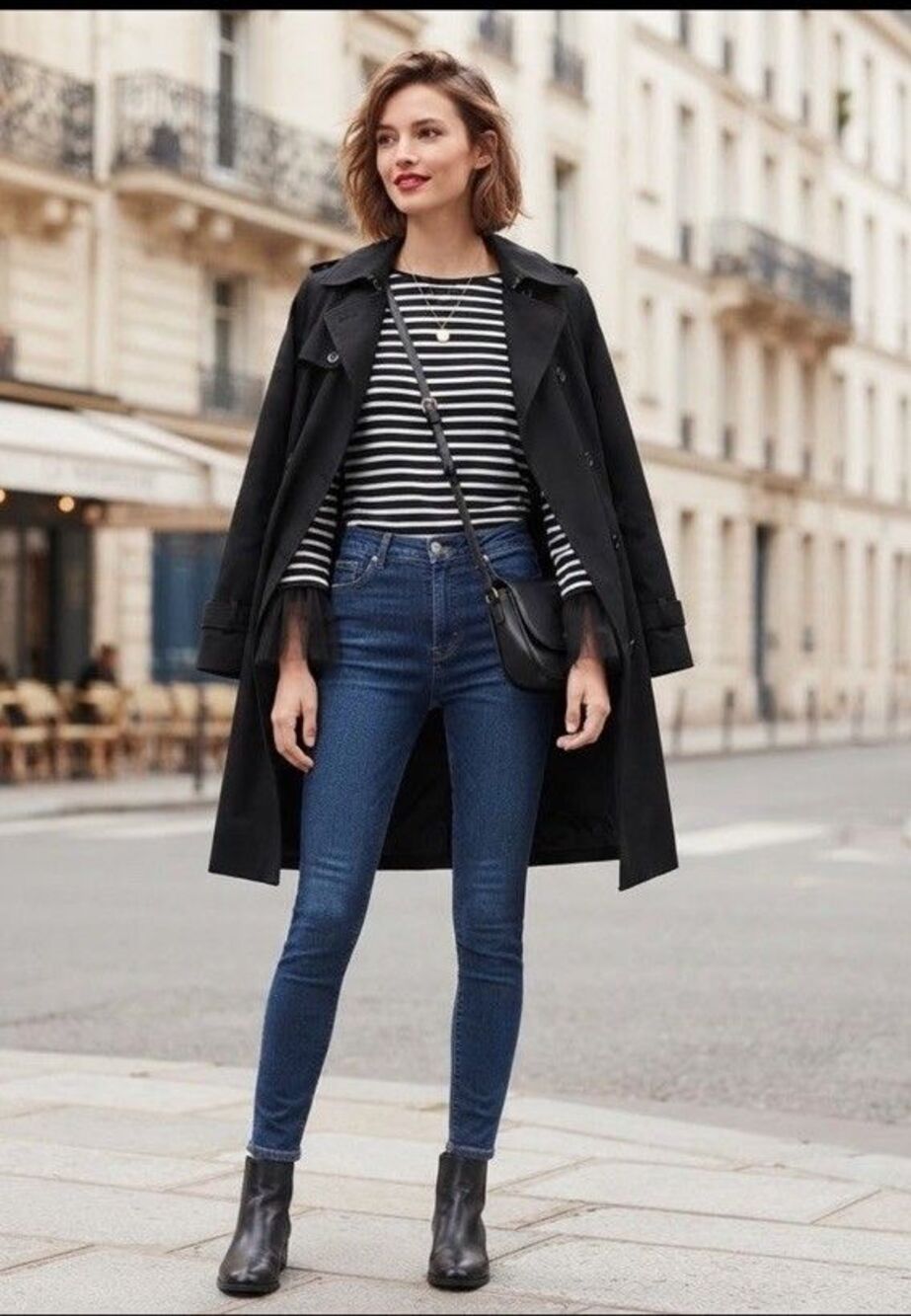 J.Crew Sz M Goth Grunge Black White Stripe Tulle Cuff Top Dark Academia Witchy